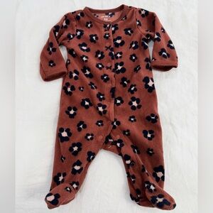Carter's Brown and Black Leopard Print Footie